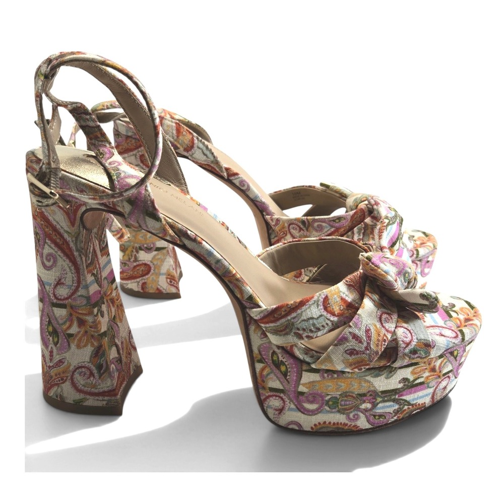Antonio Melani Womens Paisley Bow Platform Sandals Fabric Dress Heels 10M - Picture 5 of 10